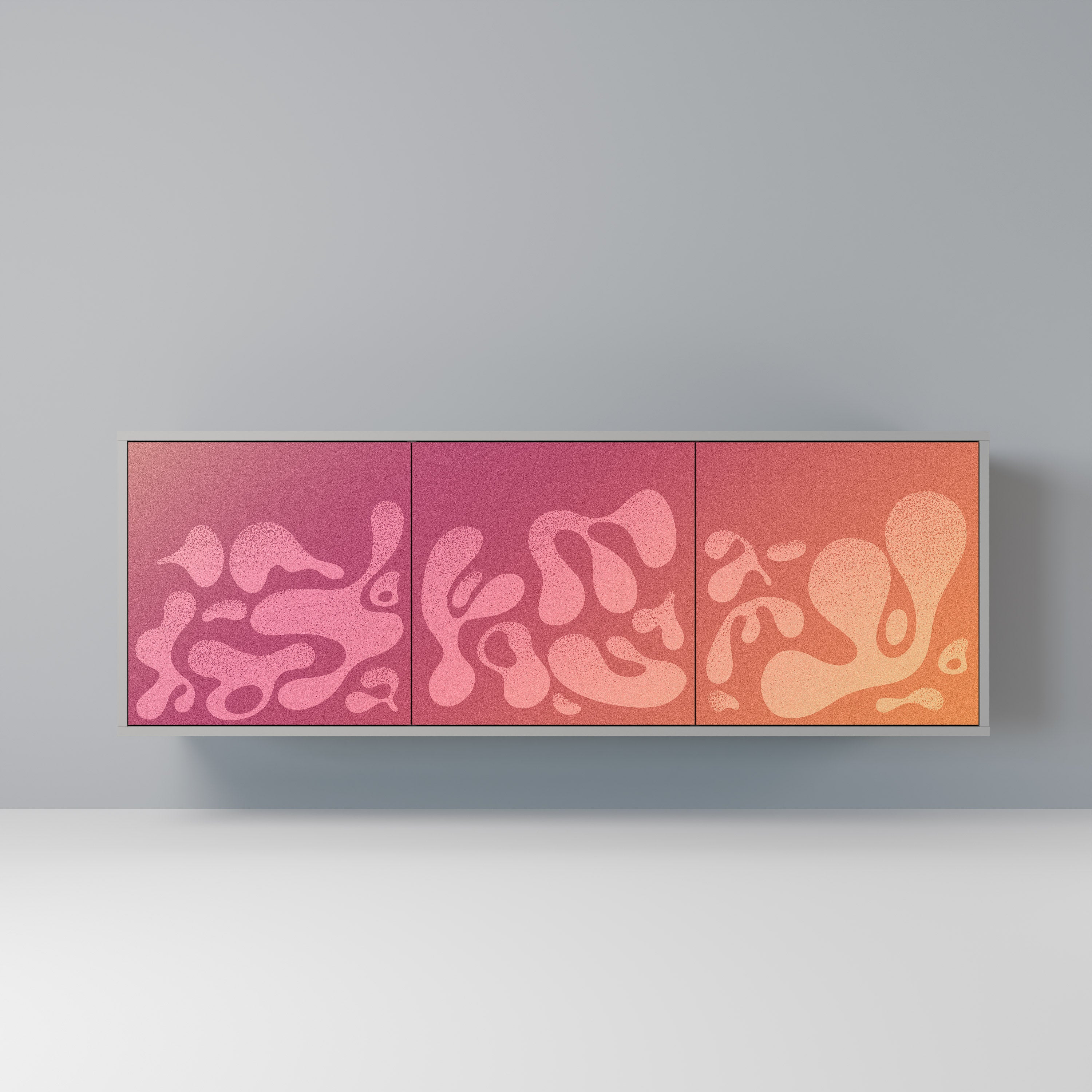 IRREGULAR PINK Aparador de 3 Portas em Acabamento Cinzento