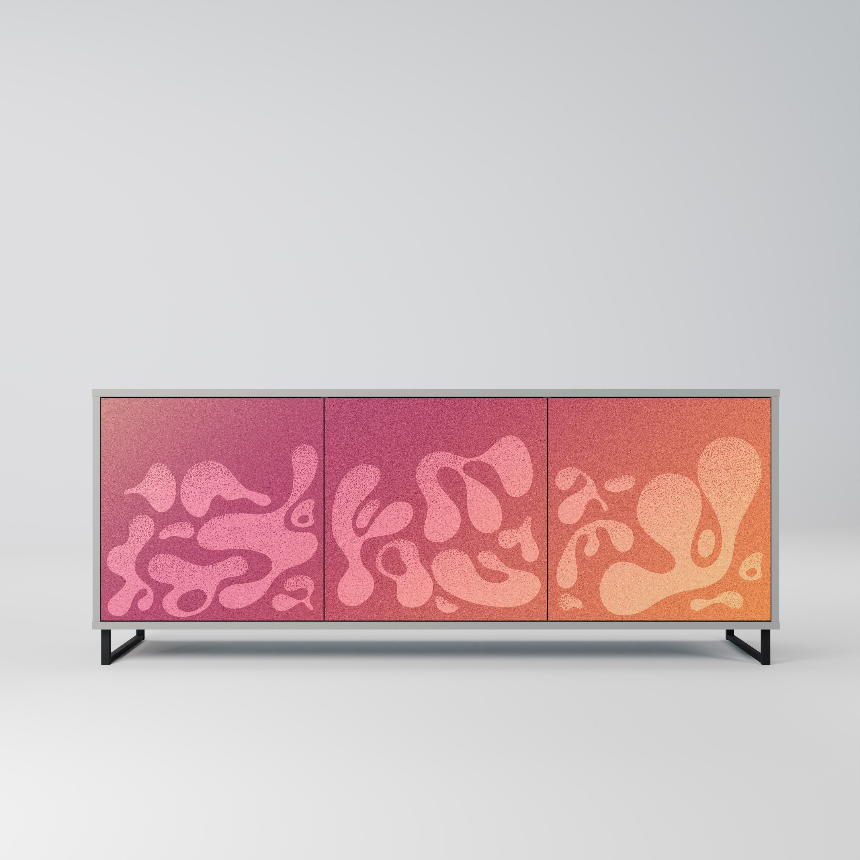 IRREGULAR PINK Aparador de 3 Portas em Acabamento Cinzento