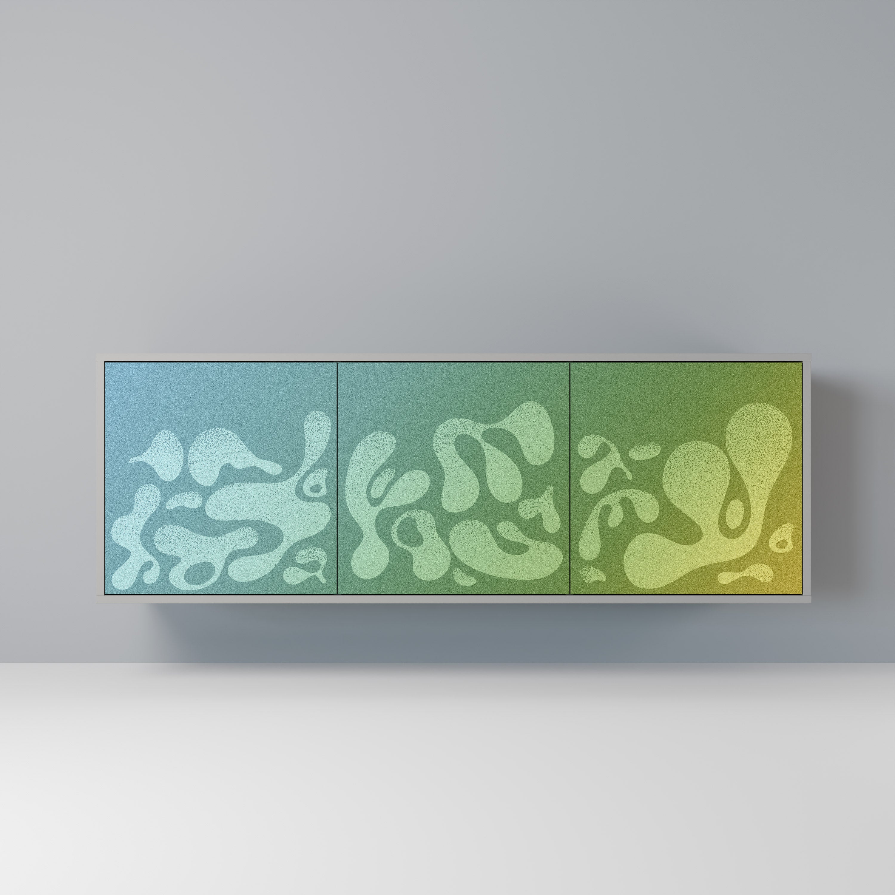 IRREGULAR BLUE 3-Door Sideboard in Grey Finish