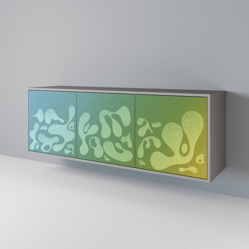 IRREGULAR BLUE 3-Door Sideboard in Grey Finish