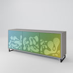 IRREGULAR BLUE 3-Door Sideboard in Grey Finish