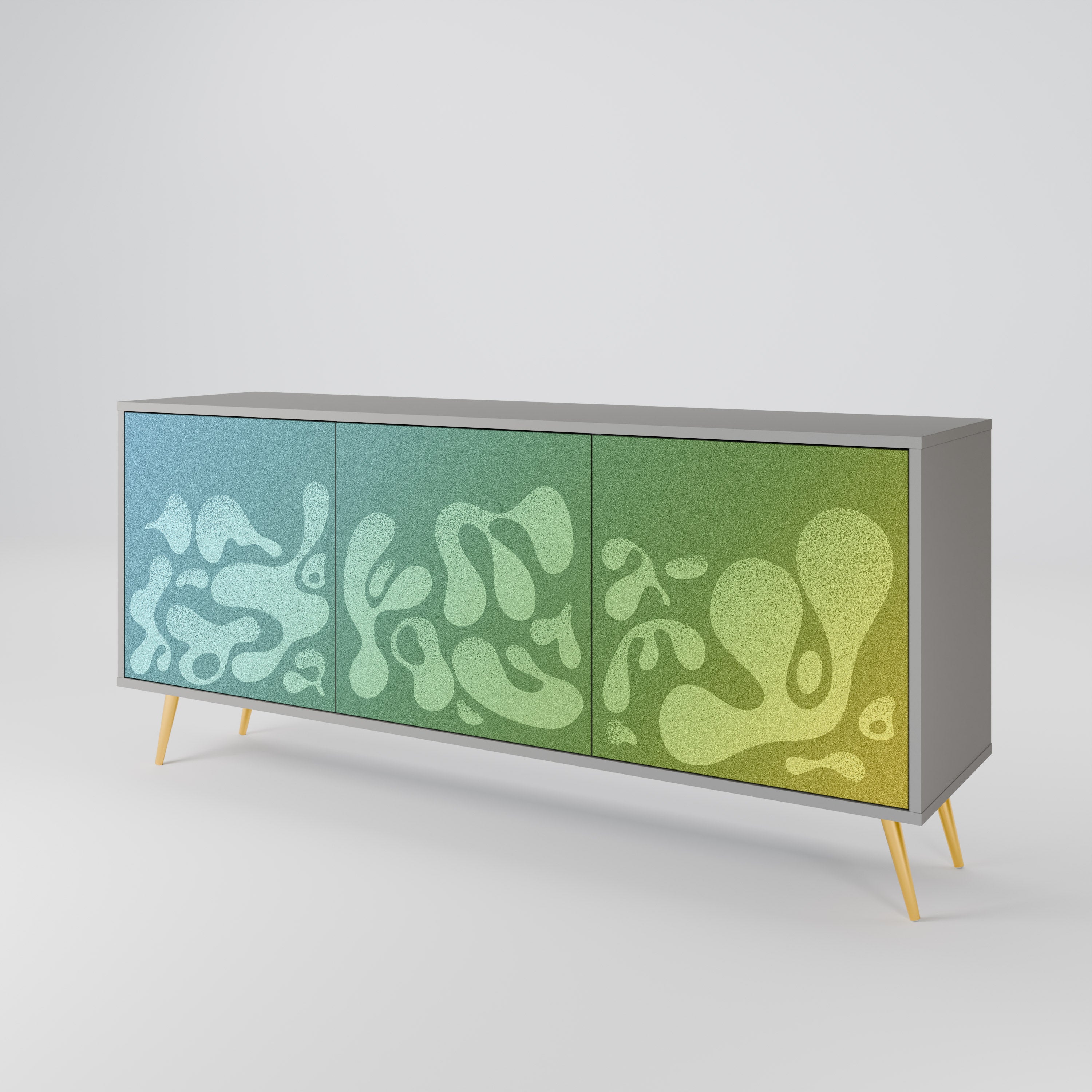 IRREGULAR BLUE 3-Door Sideboard in Grey Finish
