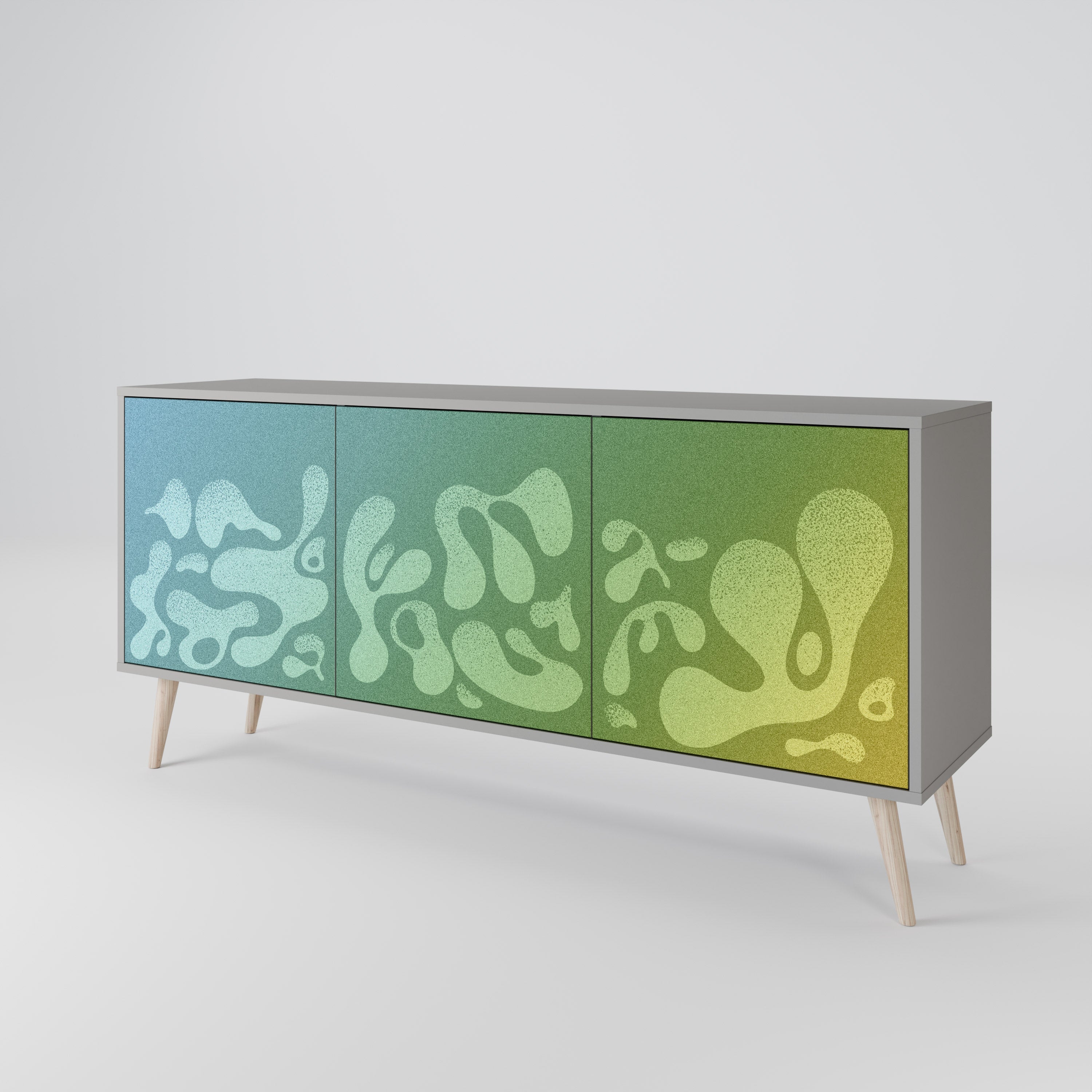 IRREGULAR BLUE 3-Door Sideboard in Grey Finish