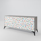 ENERGETIC SPOTS 3-Door Sideboard in Grey Finish