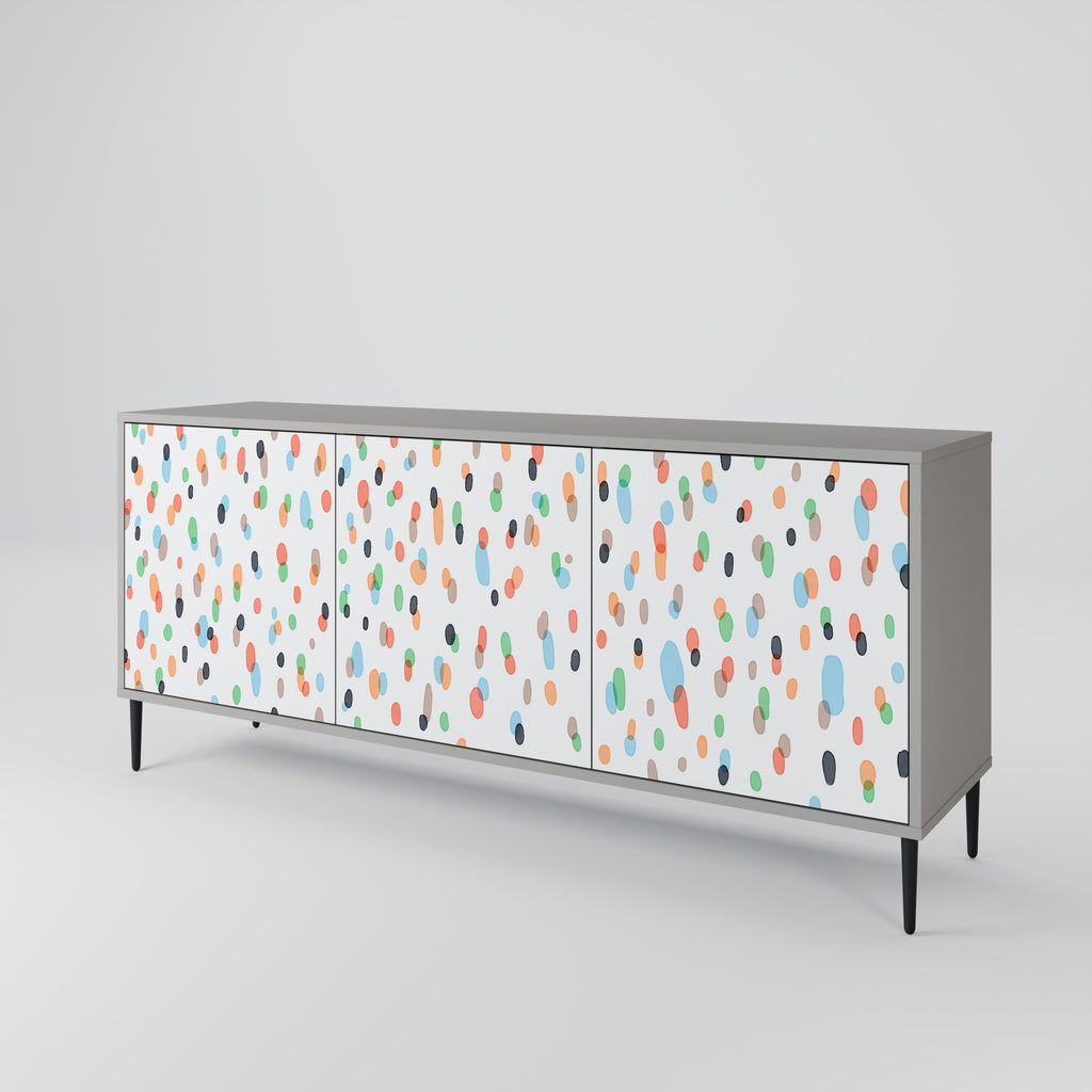 ENERGETIC SPOTS 3-Door Sideboard in Grey Finish