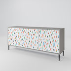 ENERGETIC SPOTS 3-Door Sideboard in Grey Finish