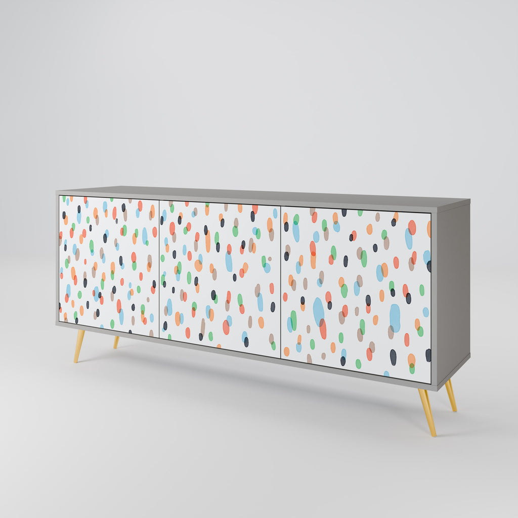 ENERGETIC SPOTS 3-Door Sideboard in Grey Finish