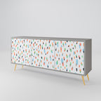 ENERGETIC SPOTS 3-Door Sideboard in Grey Finish