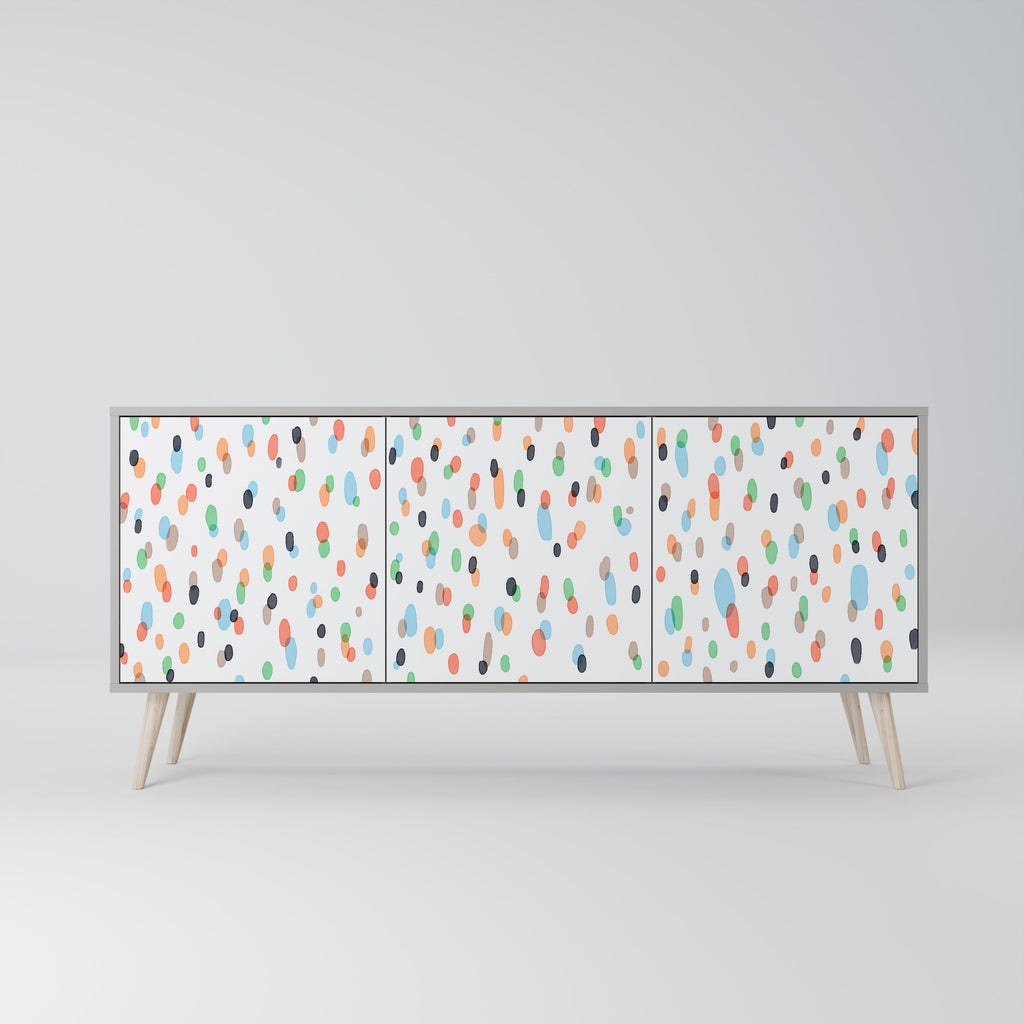 ENERGETIC SPOTS 3-Door Sideboard in Grey Finish