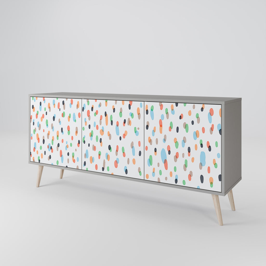 ENERGETIC SPOTS 3-Door Sideboard in Grey Finish