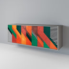 MAKESHIFT ARTISTRY 3-Door Sideboard in Grey Finish