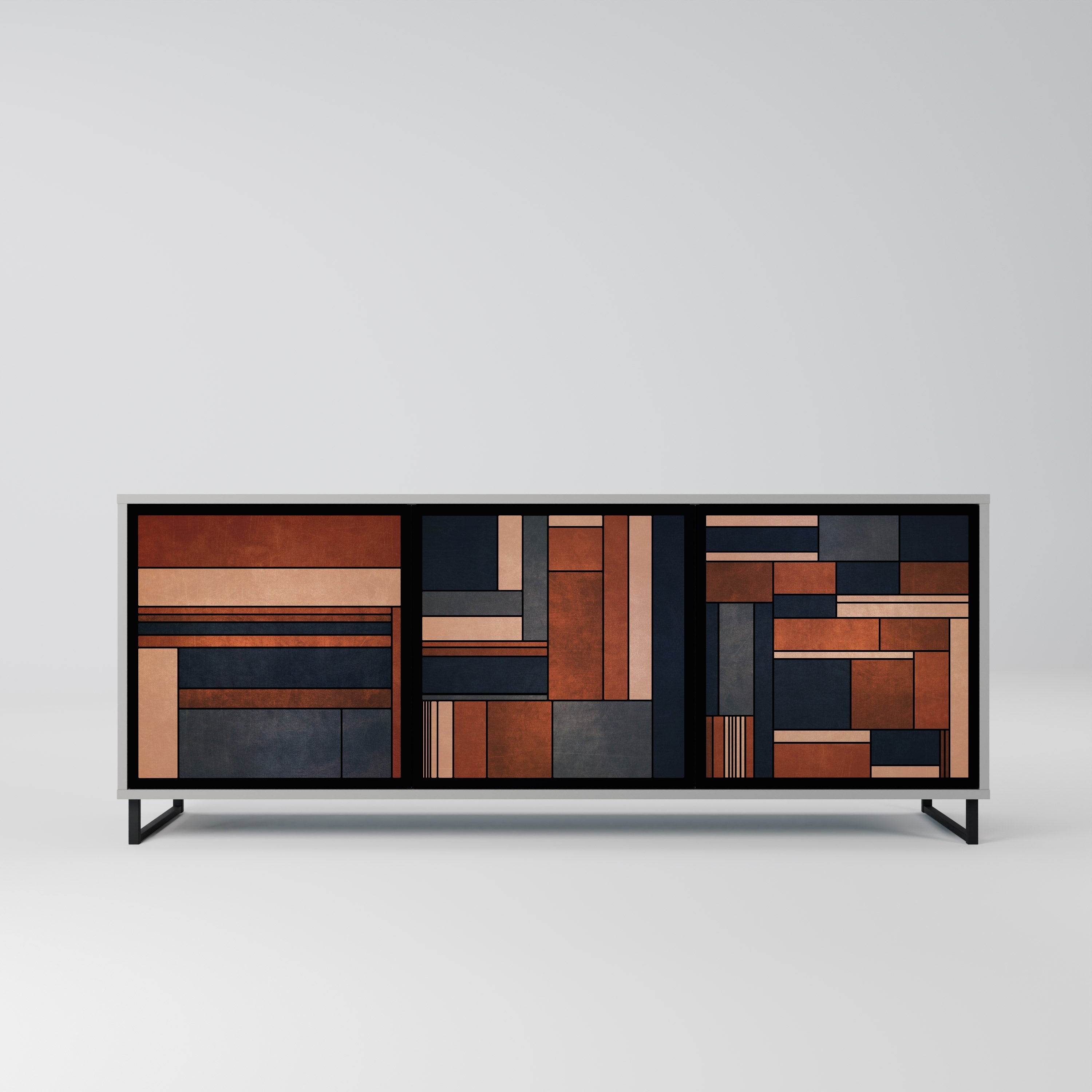 INTREPID FORMATION 3-Door Sideboard in Grey Finish