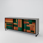 EARTHY FIGURES 3-Door Sideboard in Grey Finish