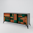 EARTHY FIGURES 3-Door Sideboard in Grey Finish