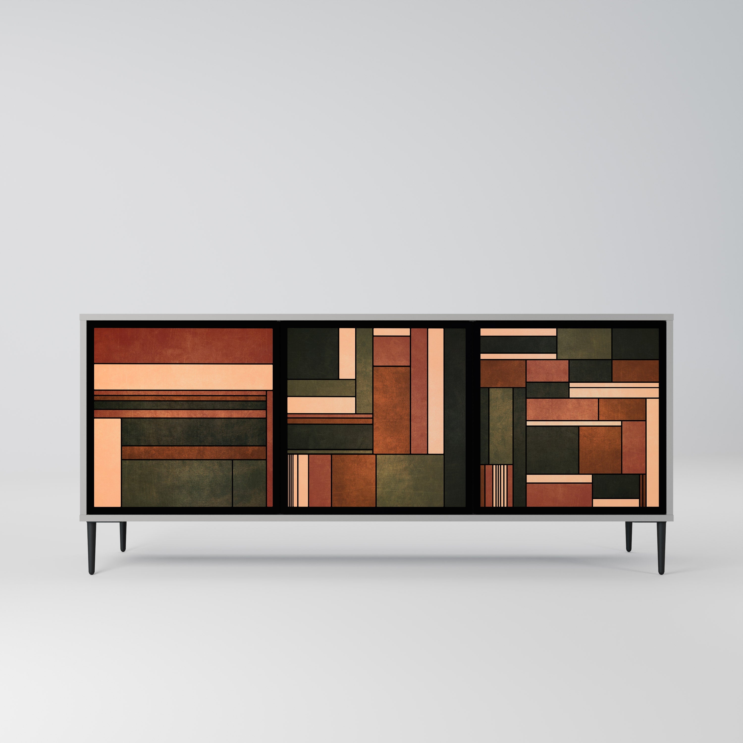 FIGURES OF NATURE 3-Door Sideboard in Grey Finish