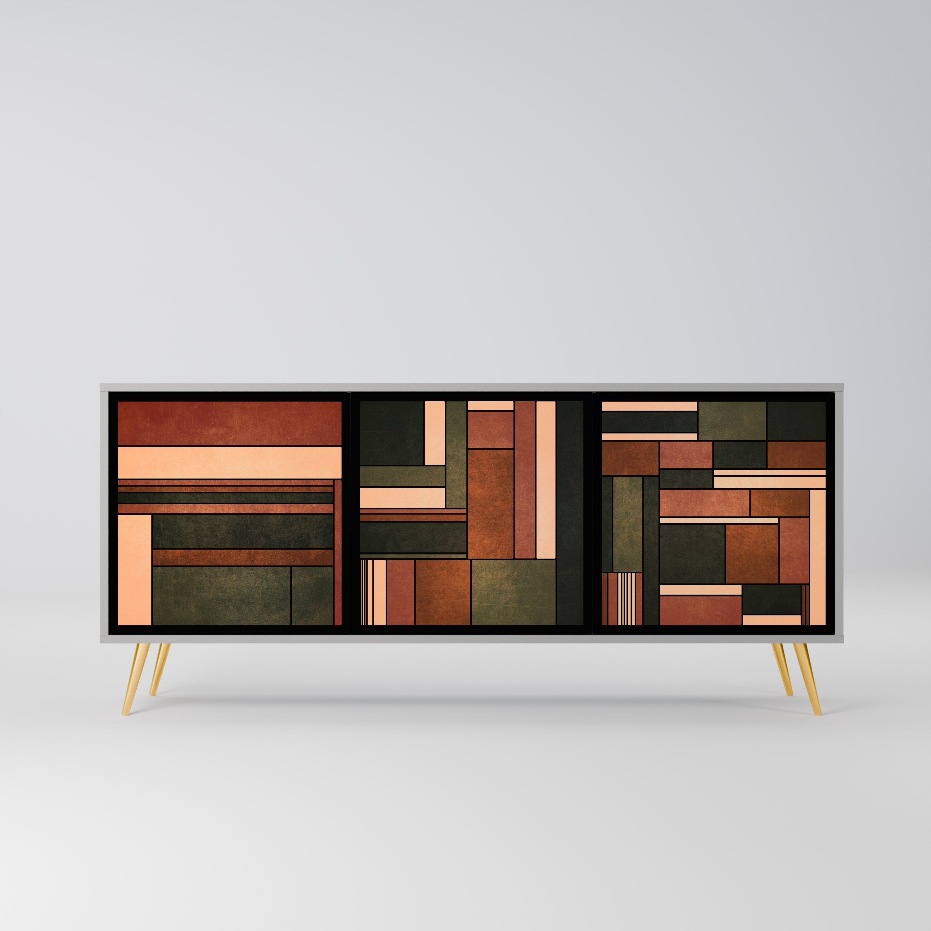 FIGURES OF NATURE 3-Door Sideboard in Grey Finish