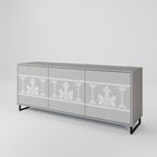 THAI GRAY 3-Door Sideboard in Grey Finish
