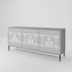 THAI GRAY 3-Door Sideboard in Grey Finish