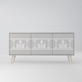THAI GRAY 3-Door Sideboard in Grey Finish