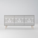 THAI GRAY 3-Door Sideboard in Grey Finish