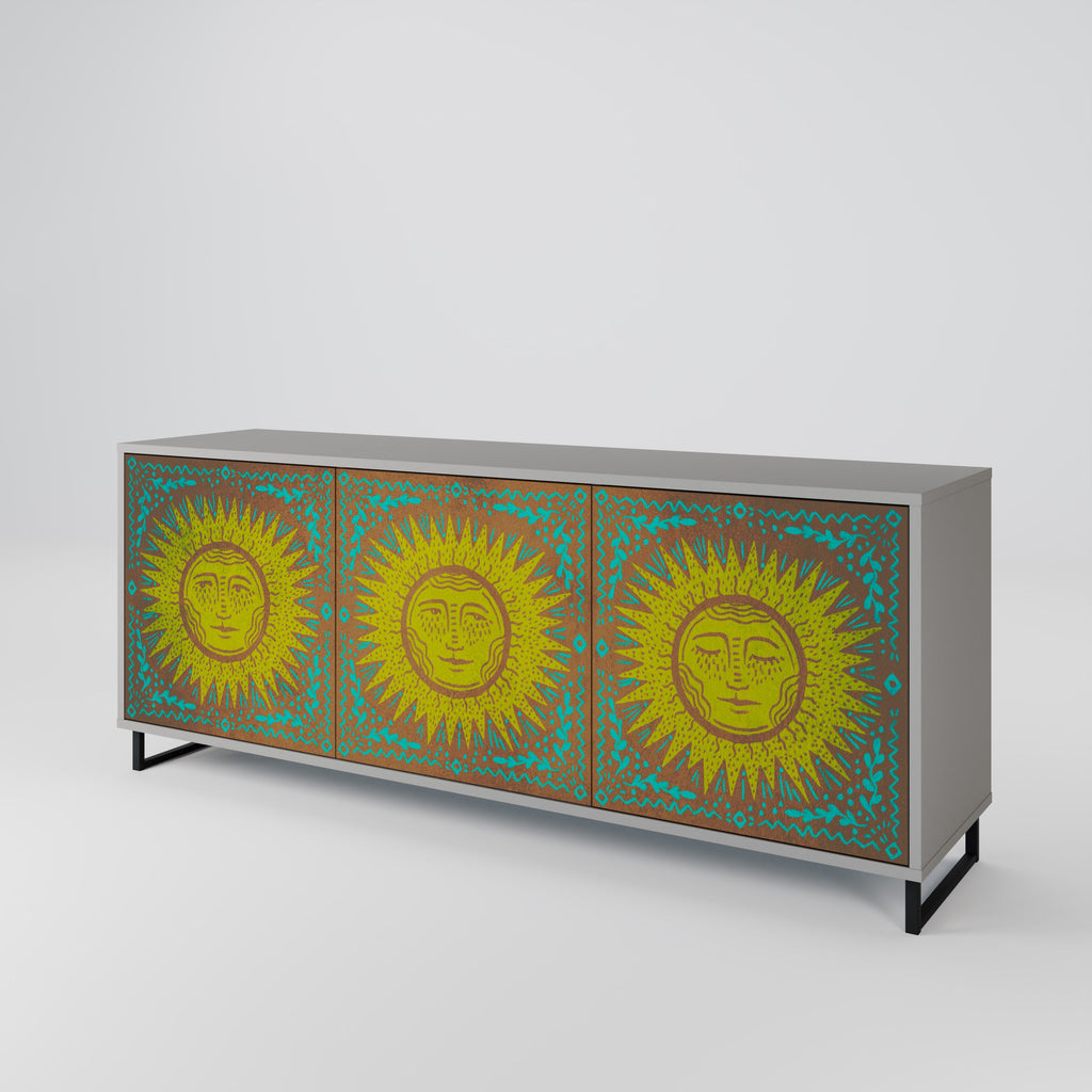 SUNSHINE EULOGY 3-Door Sideboard in Grey Finish