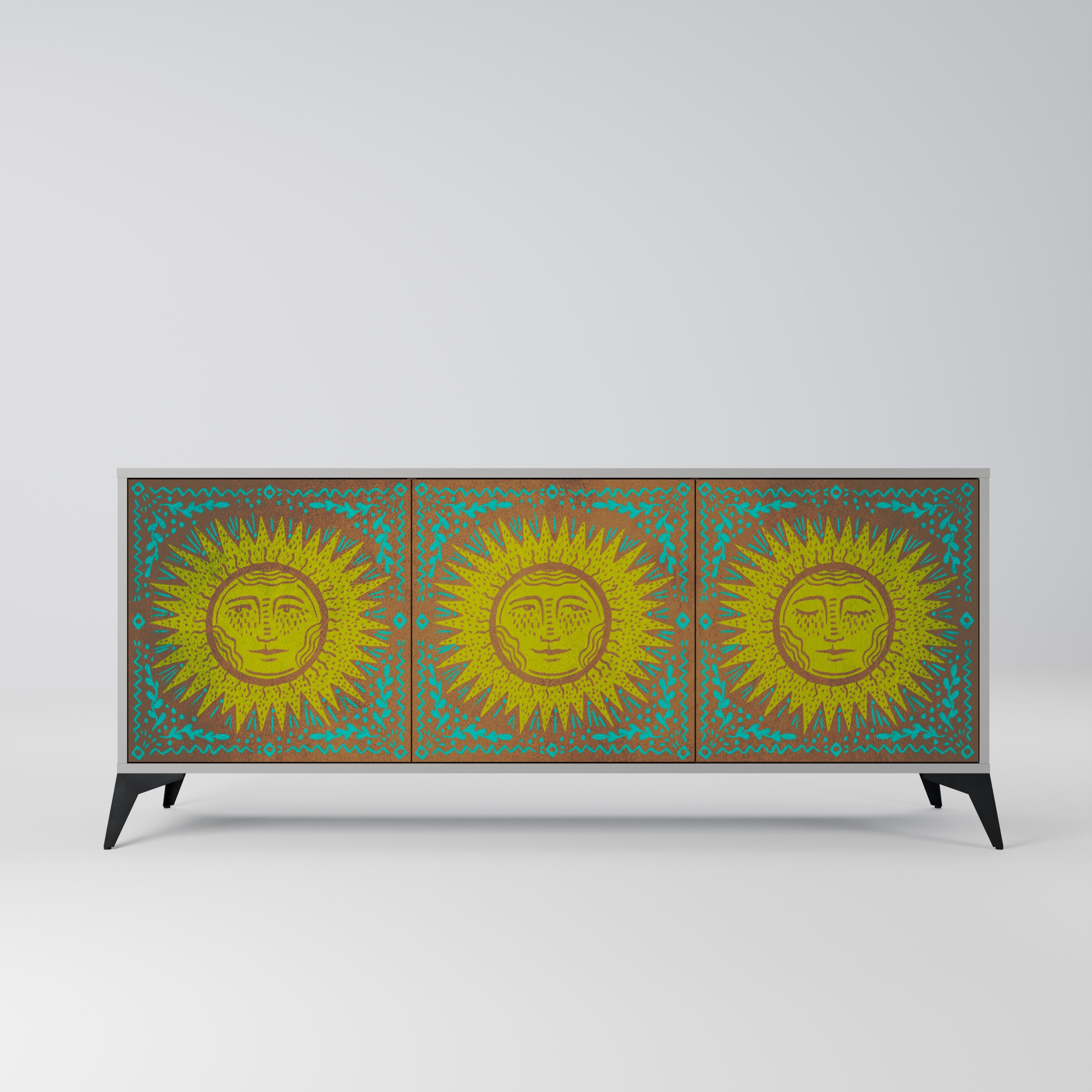 SUNSHINE EULOGY 3-Door Sideboard in Grey Finish