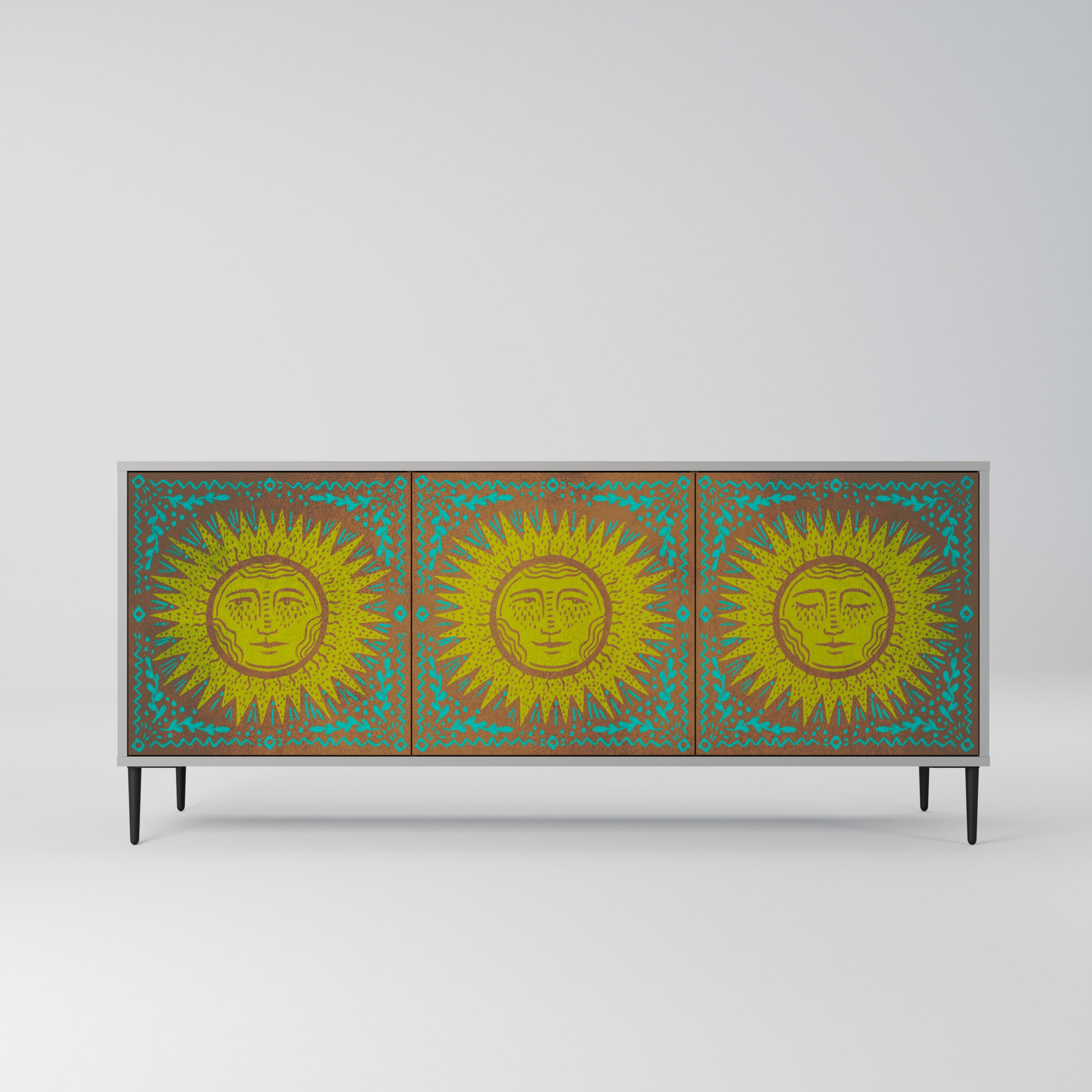 SUNSHINE EULOGY 3-Door Sideboard in Grey Finish