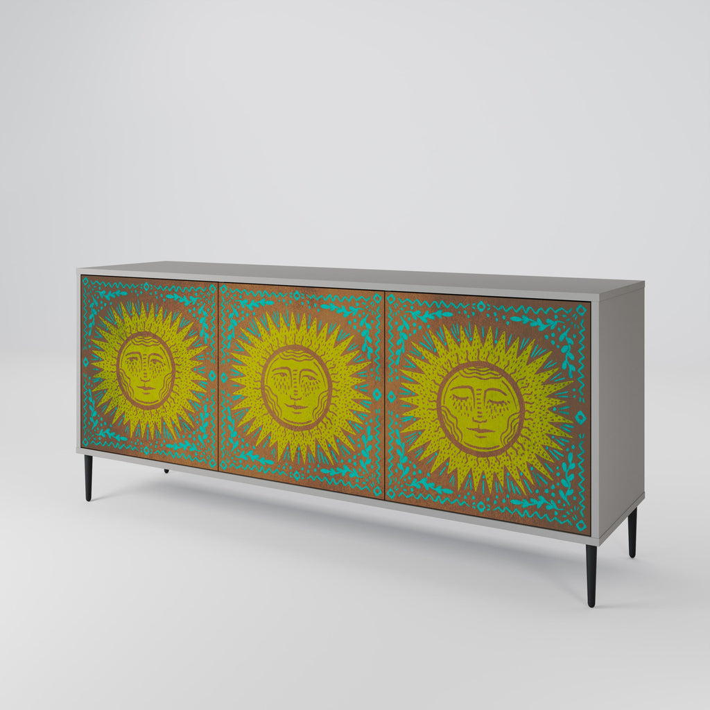 SUNSHINE EULOGY 3-Door Sideboard in Grey Finish