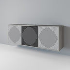 POLYGON ILLUSION 3-Door Sideboard in Grey Finish