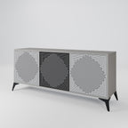 POLYGON ILLUSION 3-Door Sideboard in Grey Finish