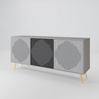 POLYGON ILLUSION 3-Door Sideboard in Grey Finish