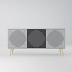 POLYGON ILLUSION 3-Door Sideboard in Grey Finish