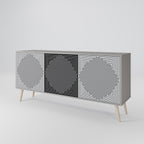 POLYGON ILLUSION 3-Door Sideboard in Grey Finish