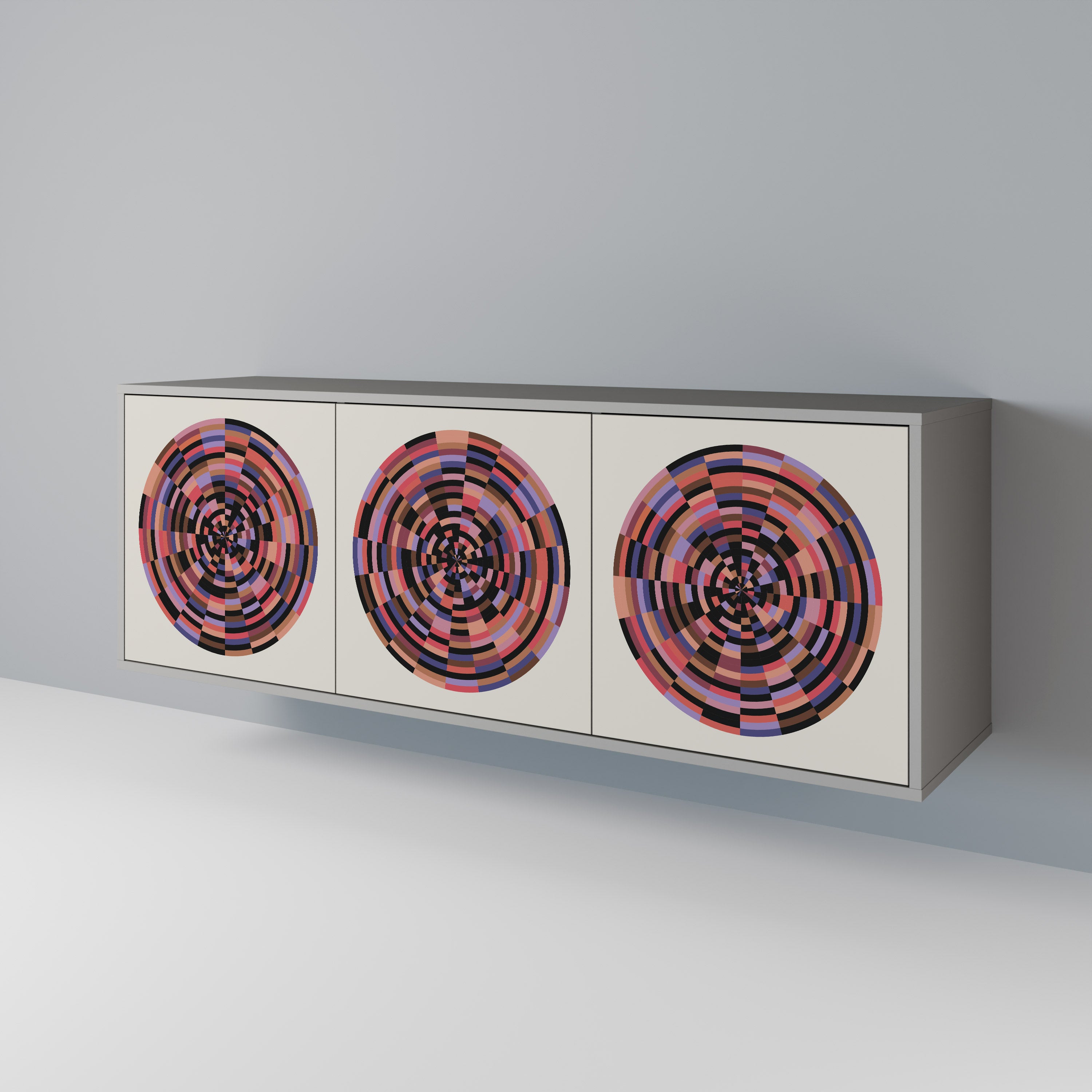 BROWN CIRCLES Aparador de 3 Portas