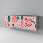 GOSSAMER ECHOES 3-Door Sideboard in Grey Finish