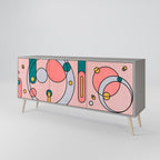 GOSSAMER ECHOES 3-Door Sideboard in Grey Finish