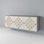 PATTERNED PRISM 3-Door Sideboard in Grey Finish