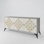 PATTERNED PRISM 3-Door Sideboard in Grey Finish