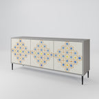 PATTERNED PRISM 3-Door Sideboard in Grey Finish