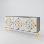 PATTERNED PRISM 3-Door Sideboard in Grey Finish