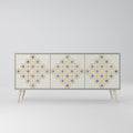 PATTERNED PRISM 3-Door Sideboard in Grey Finish