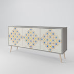 PATTERNED PRISM 3-Door Sideboard in Grey Finish