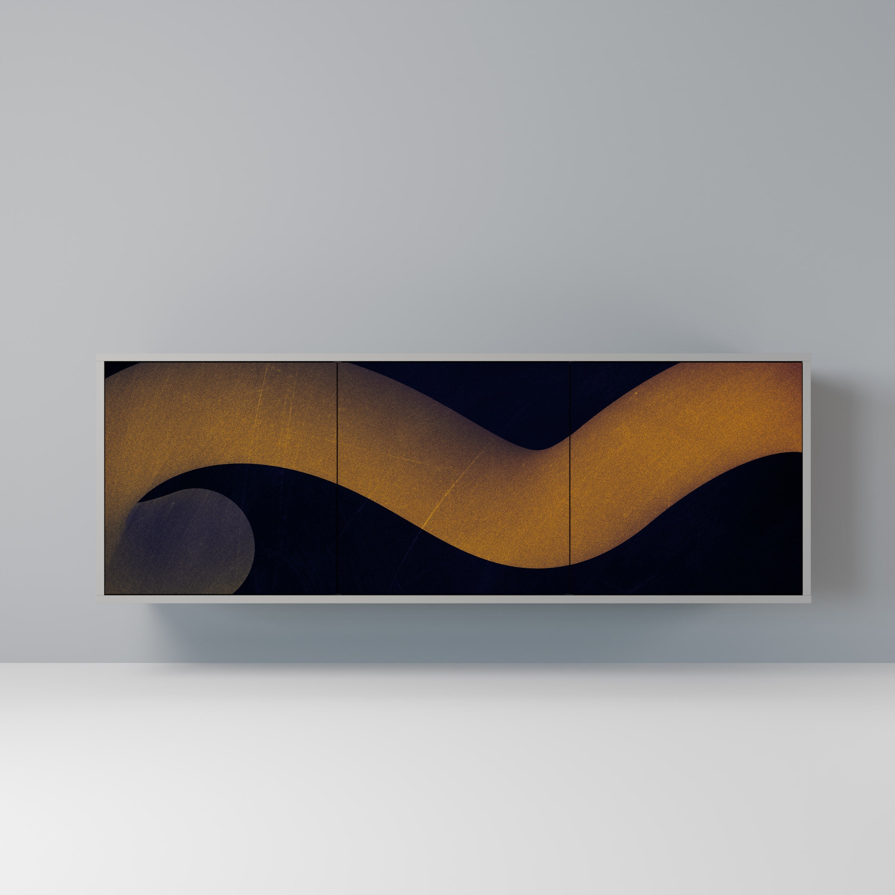 HOLLOW TIME 3-Door Sideboard in Grey Finish