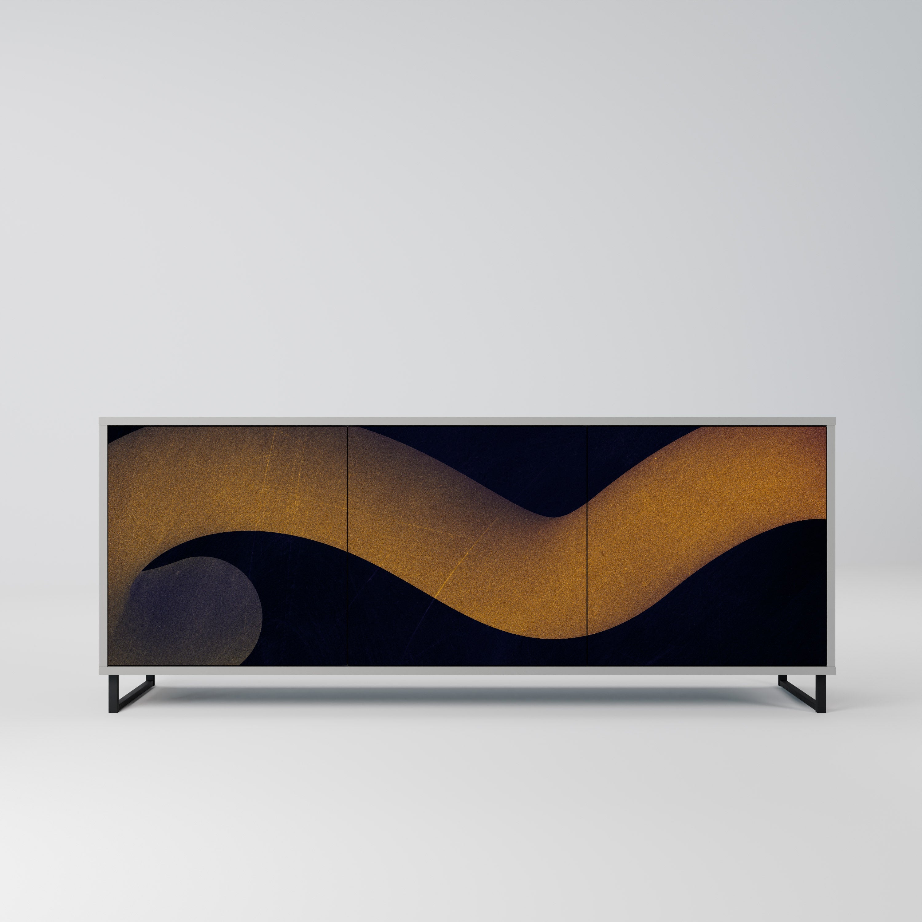 HOLLOW TIME 3-Door Sideboard in Grey Finish