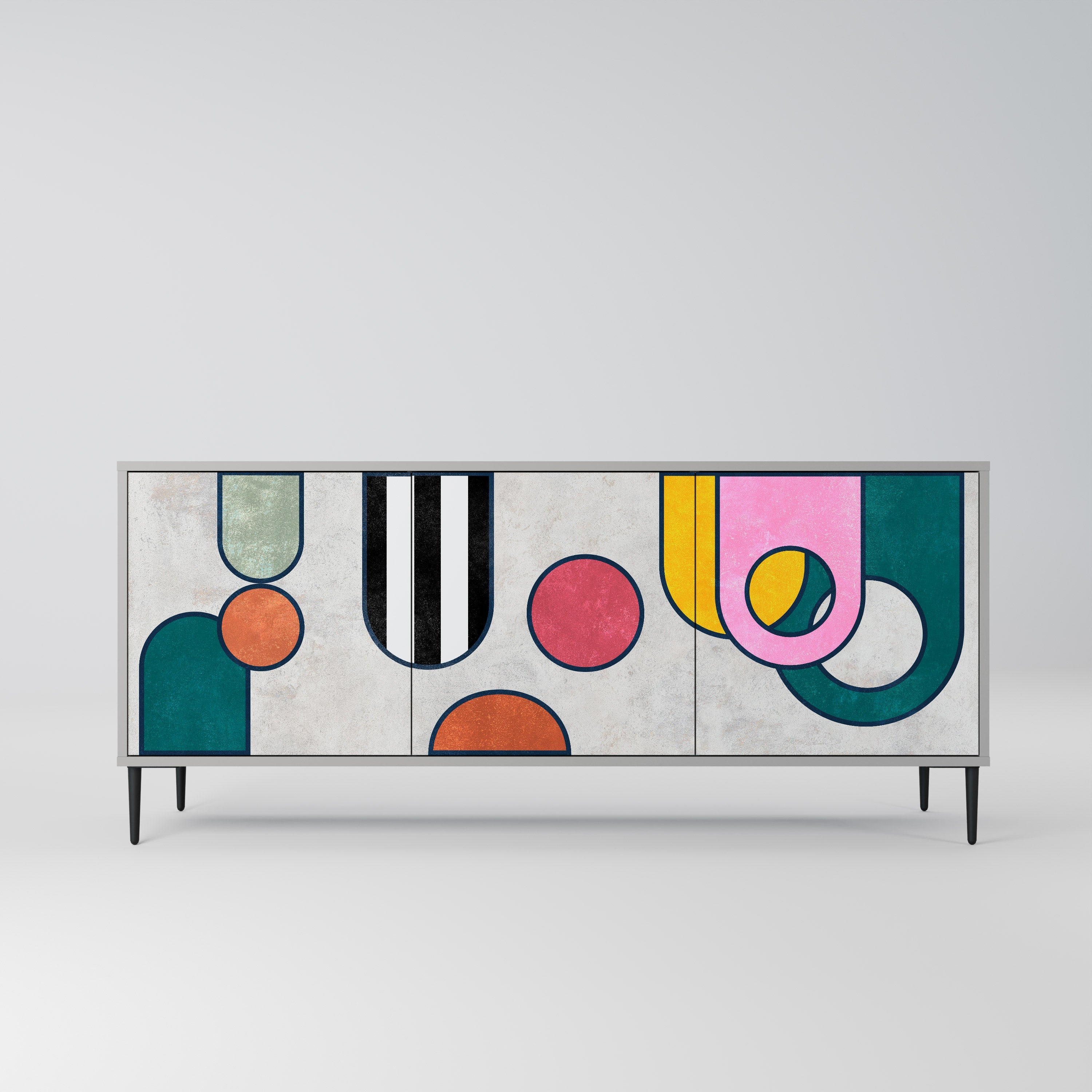 COOL STORY 3-Door Sideboard in Grey Finish