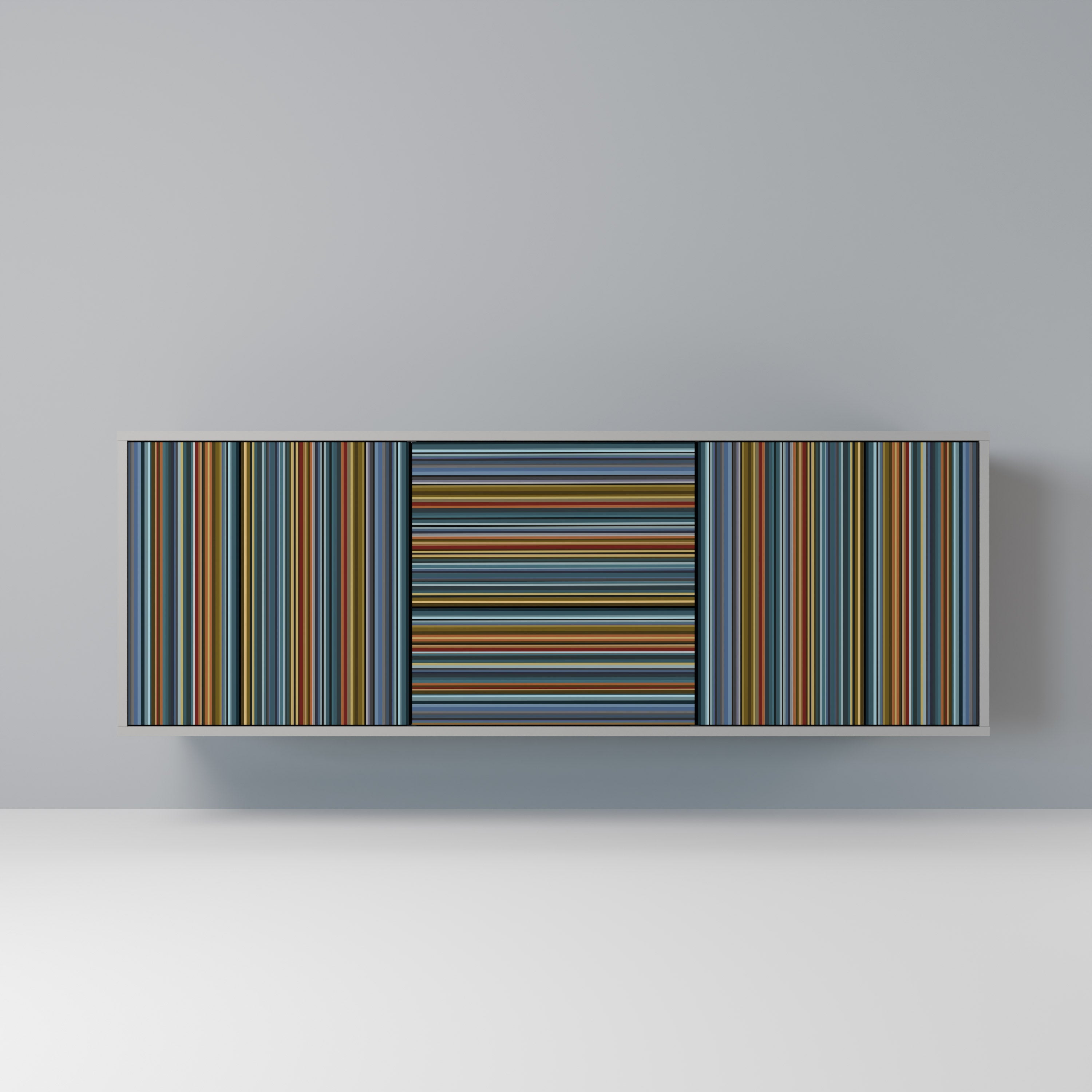 LINEOUT SPECTRUM 3-Door Sideboard in Grey Finish