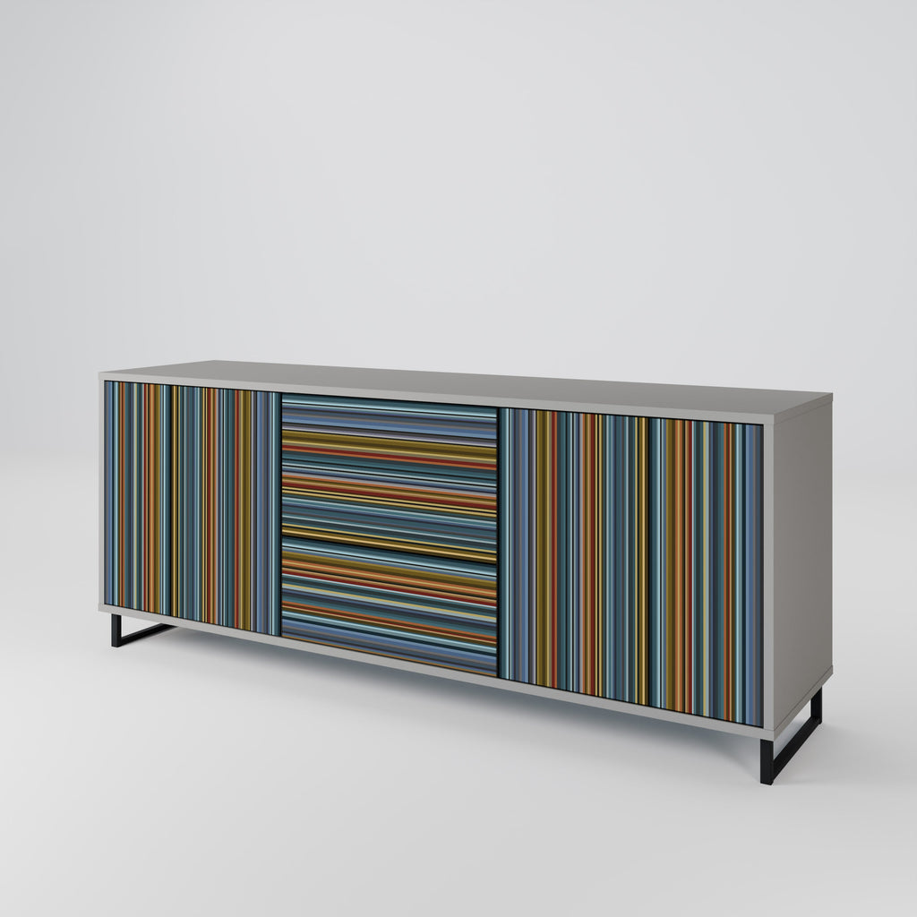 LINEOUT SPECTRUM 3-Door Sideboard in Grey Finish