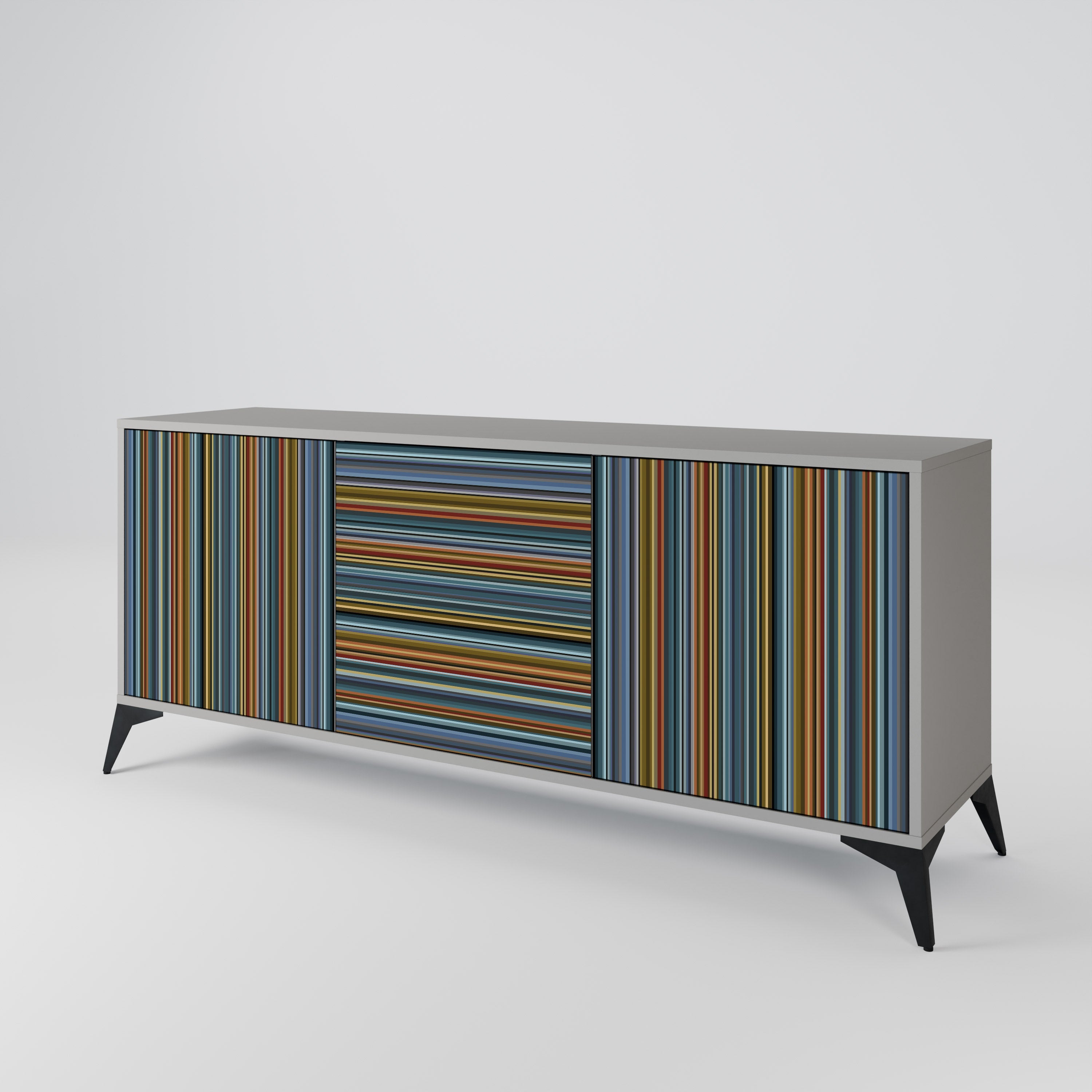 LINEOUT SPECTRUM 3-Door Sideboard in Grey Finish