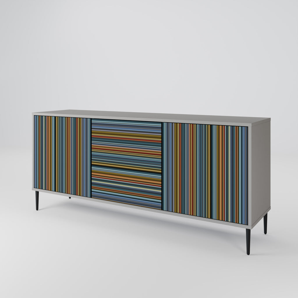 LINEOUT SPECTRUM 3-Door Sideboard in Grey Finish