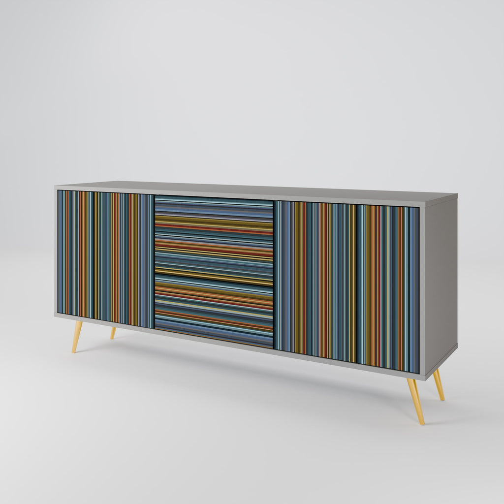 LINEOUT SPECTRUM 3-Door Sideboard in Grey Finish